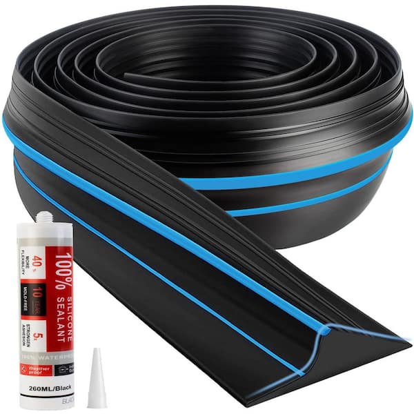 10 ft. Blue Rubber Universal Garage Door Threshold Seal Strip, Waterproof Rubber Weather Stripping Replacement
