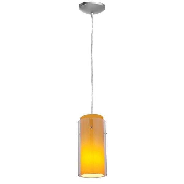 Access Lighting 1-Light Pendant Brushed Steel Finish Clear Glass-DISCONTINUED