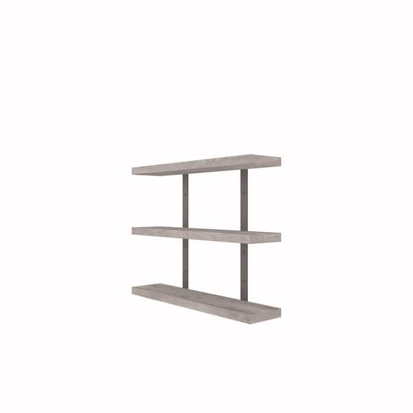 Intrinsic Haven Grace Rustic 24 in. W x 5.5 in. D Gray Pine Wood Tiered Decorative Wall Shelf