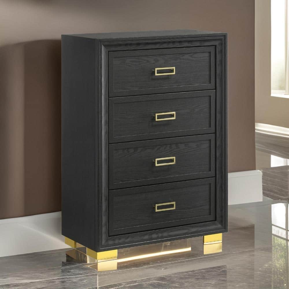 gray dresser with gold knobs Trident 6 Drawer Dresser Grey