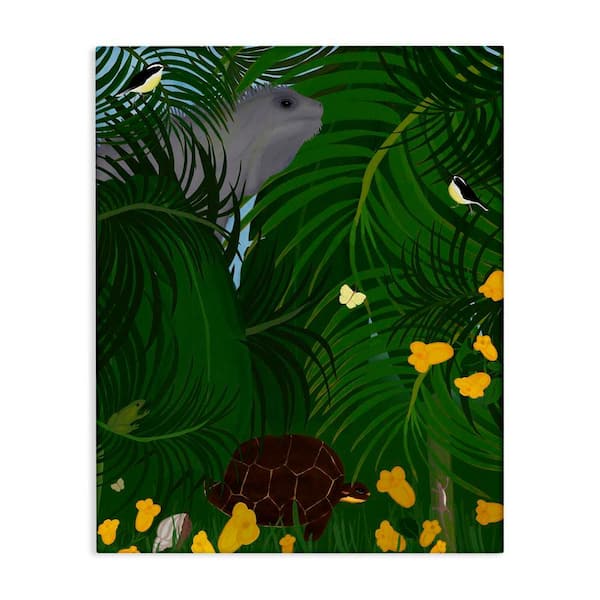 Stupell Industries Island Life Animals by Michelle Ingari Designs Unframed Animal Graphic Art Print 20 in. x 16 in.