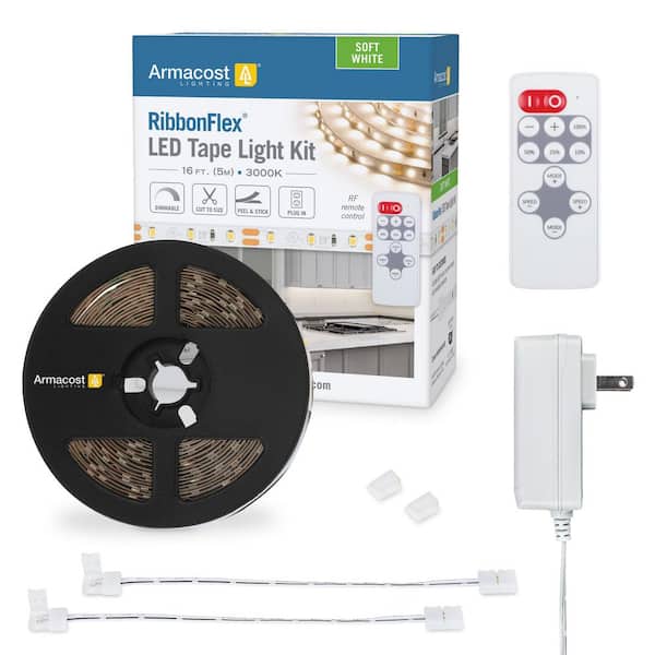 RibbonFlex Home 16 ft. LED Warm White Strip Light Kit with Remote