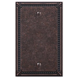 Imperial Bead 1 Gang Blank Metal Wall Plate - Tumbled Aged Bronze