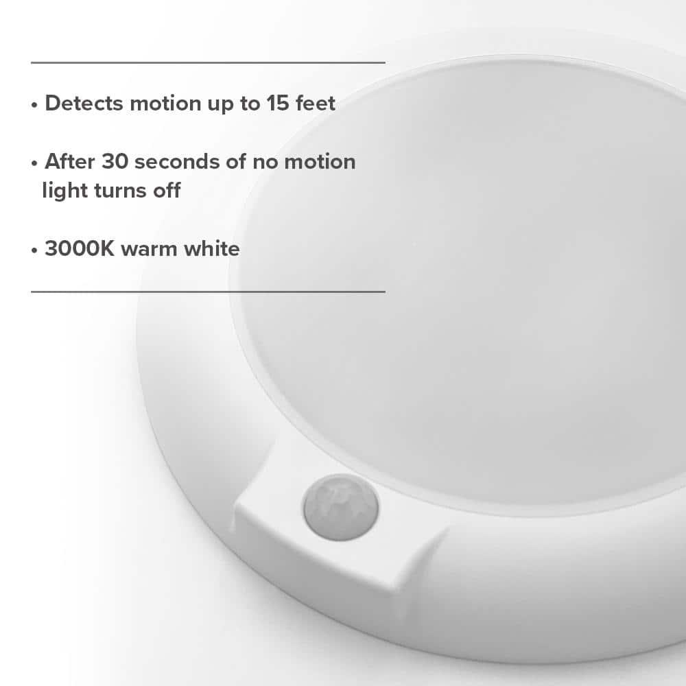 6-Inch Round White Aluminum Motion Sensor LED Ceiling Light