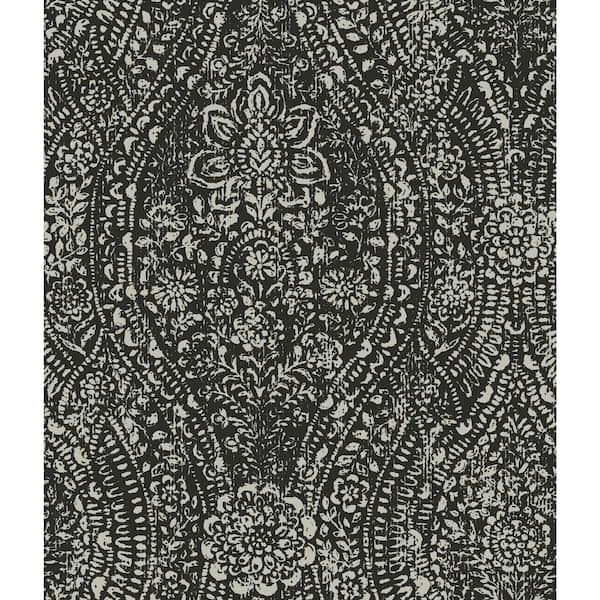 RoomMates Ornate Ogee Black and Taupe Peel and Stick Wallpaper (Covers 28.18 sq. ft.)