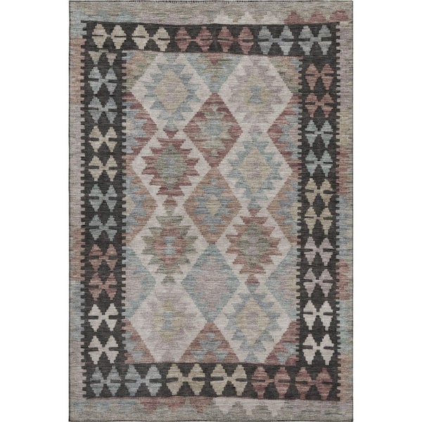Mayfield Premium Machine Washable Abstract AMF1915 Taupe 10 ft. x 14 ft. Area Rug