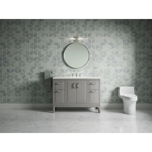 KOHLER Seer 24.125in. Single Sink Freestanding Mohair Grey Bath Vanity with White Quartz Top Assembled