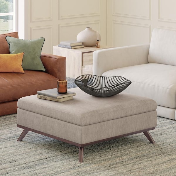 Mid century ottoman coffee table discount