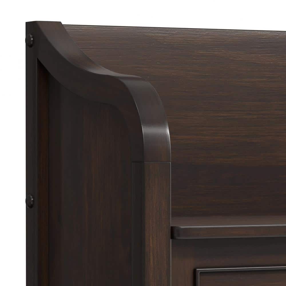 Chestnut Brown Solid Wood Entryway Storage Bench with Flip Lid