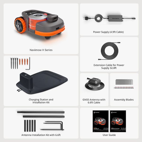 H3000N 8.3 in. Robot Lawn Mower (1/4-1/2 Acre) RTK+Vision with Smart App Control,  Rain Sensor and Obstacle Avoidance