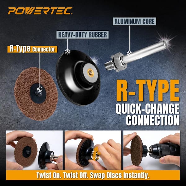 POWERTEC 3 in. 60 Grit Aluminum Oxide Sanding Discs for Die