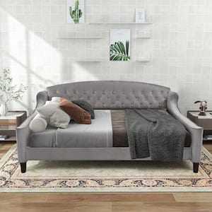 Modern Luxury Tufted Button Gray Full Size Daybed