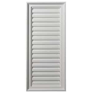 16 in. x 36 in. Rectangular Primed Polyurethane Paintable Gable Louver Vent Functional