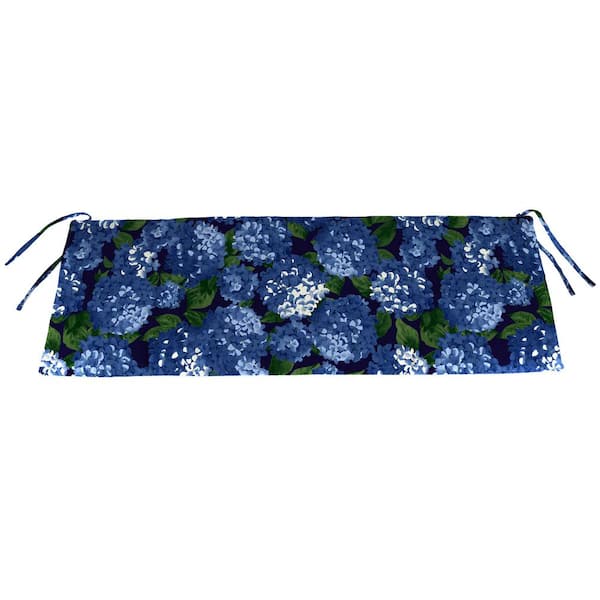 Jordan Manufacturing 41 in. L x 17 in. W x 3 in. T Outdoor Bench Cushion in Hydrangea Midnight