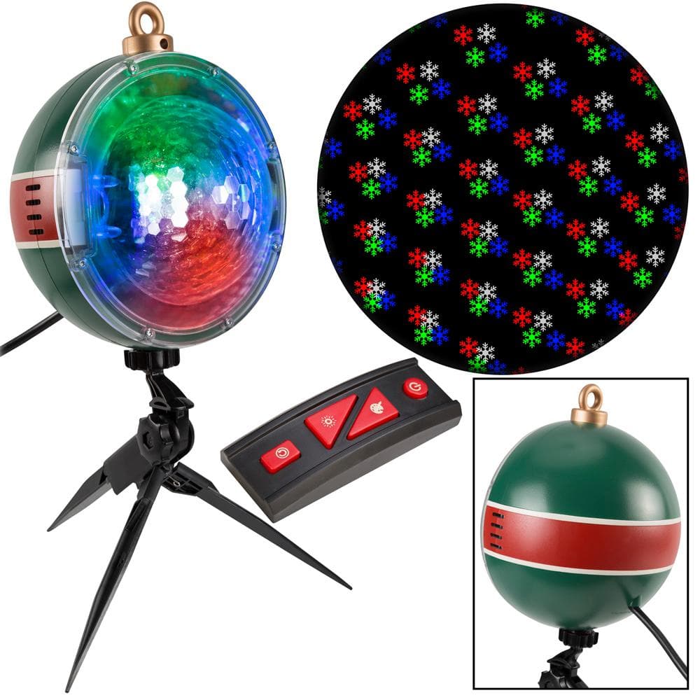 Home Accents Holiday Christmas Snowflurry Projector with Remote and 61  Holiday Effects 115000 The Home Depot