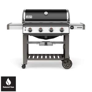 Genesis II E-410 4-Burner Natural Gas Grill in Black with Built-In Thermometer
