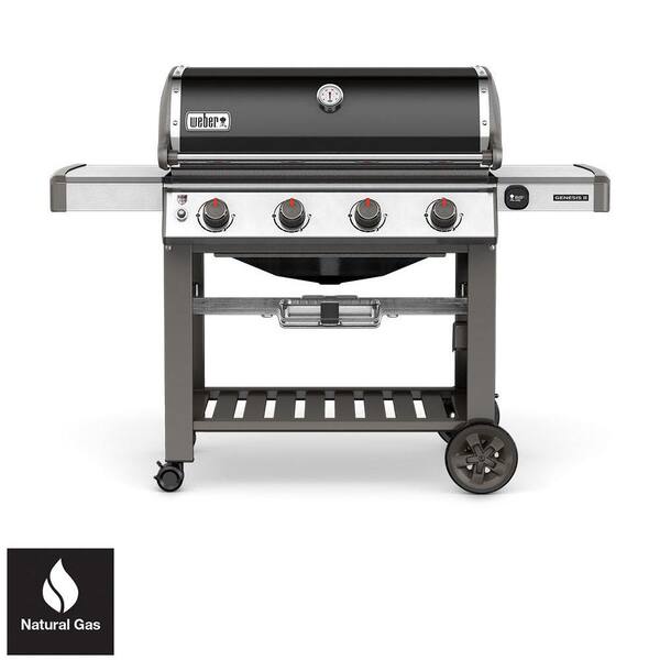 Weber Genesis II E-410 4-Burner Natural Gas Grill in Black with Built-In Thermometer