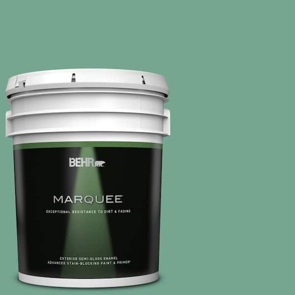 BEHR MARQUEE 5 gal. #M420-5 Free Green Semi-Gloss Enamel Exterior Paint & Primer