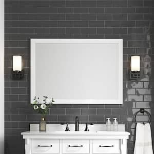 Bellington 40 in. W x 28 in. H Rectangular Framed Wall Mount Bathroom Vanity Mirror in White