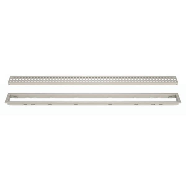Kerdi-Line Greige 66-7/8 in. Square Linear Drain Grate Assembly Floor Installation Kit for Accessory
