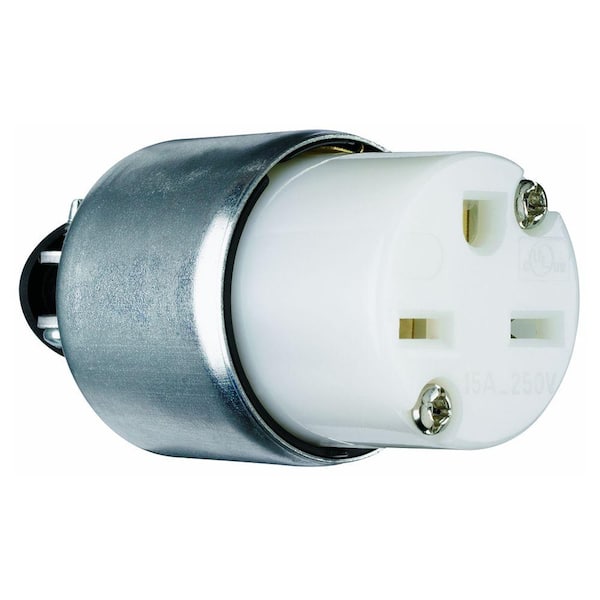 Legrand Pass & Seymour Armored 15 Amp 250-Volt NEMA 6-15R Straight Blade Connector