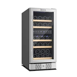 15 in. Dual Zone 29-Bottle Built-In Wine Coolers in Stainless Steel