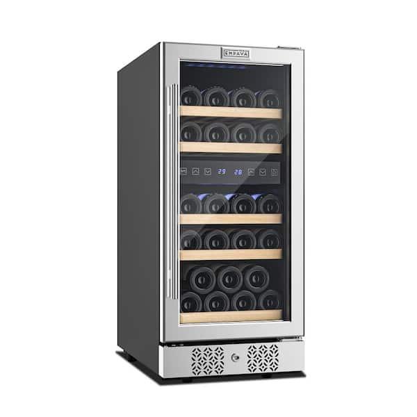 Empava 15 in. Dual Zone 29-Bottle Built-In Wine Coolers in Stainless Steel