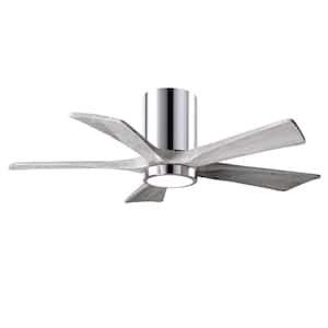 Irene 42 in. LED Indoor/Outdoor Damp Polished Chrome Ceiling Fan with Light with Remote Control and Wall Control