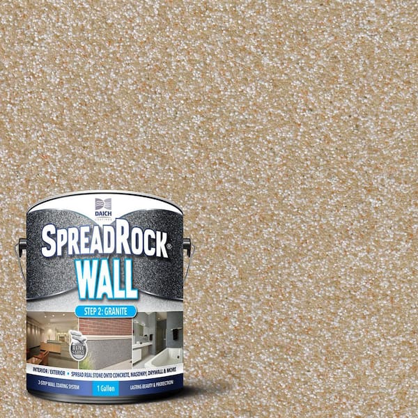 Spread rock wall Granite Stone Coating 1 gal. Sandstone Granite Flat Interior/Exterior Exterior Wall Paint