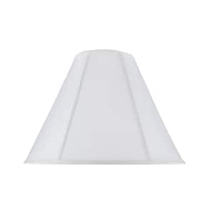 16 in. x 12 in. Off White and Vertical Piping Hexagon Bell Lamp Shade