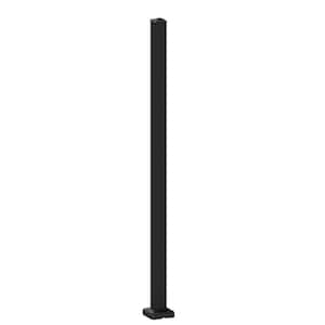 Aquatine 2 in. x 2 in. x 4.18 ft. Black Aluminum Hard Surface Pool Fence Post