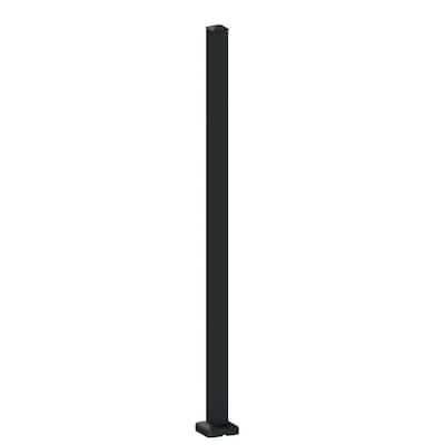 Aquatine 2 in. x 2 in. x 4.18 ft. Black Aluminum Hard Surface Pool Fence Post