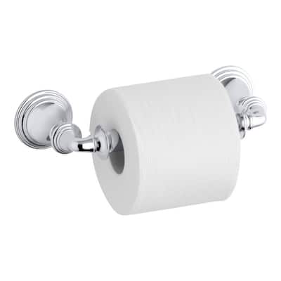 New French Country Farmhouse Shabby Chic WHITE ENAMEL TOILET PAPER HOLDER Wall 