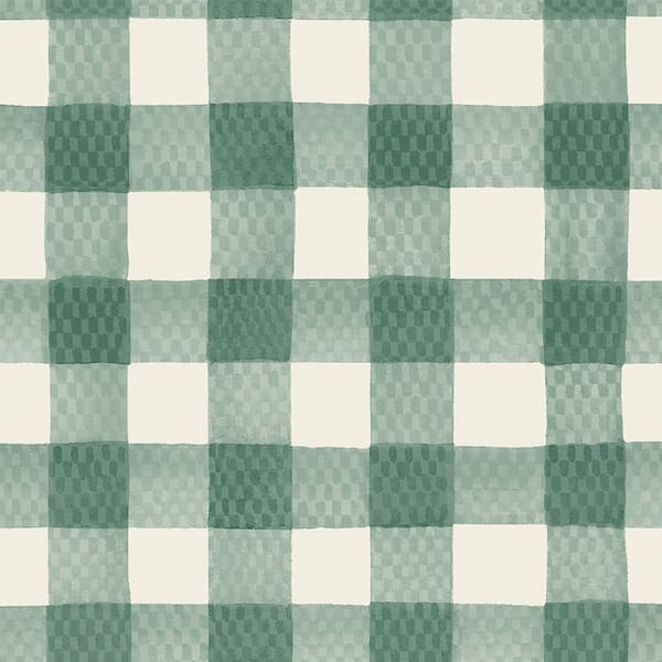 Unbranded Painted Gingham Green Wallpaper