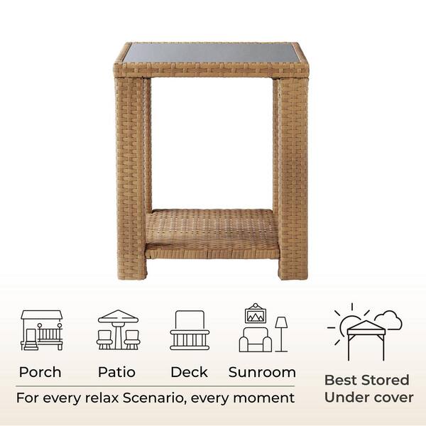 Spruce & Spring Cyril 18.1 in. W Brown Rectangle Wicker End