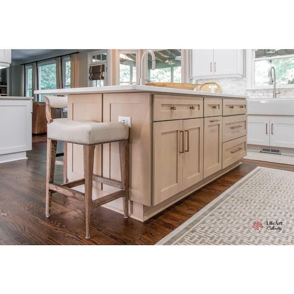 LIFEART CABINETRY Lancaster Shaker Assembled 30x12x12 in. Wall Mullion Door Cabinet with 2 Doors in Stone Wash