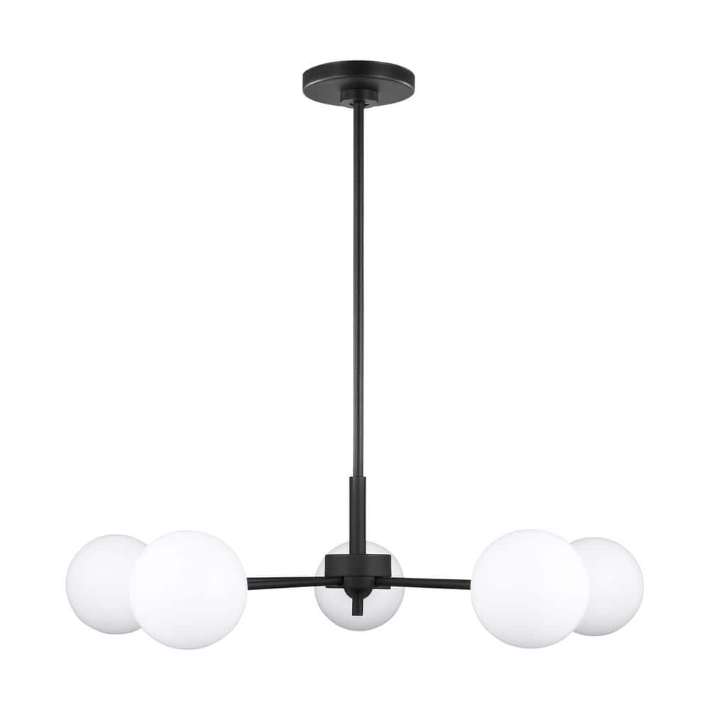 Tallis Midnight Black Sputnik-Style Outdoor Chandelier