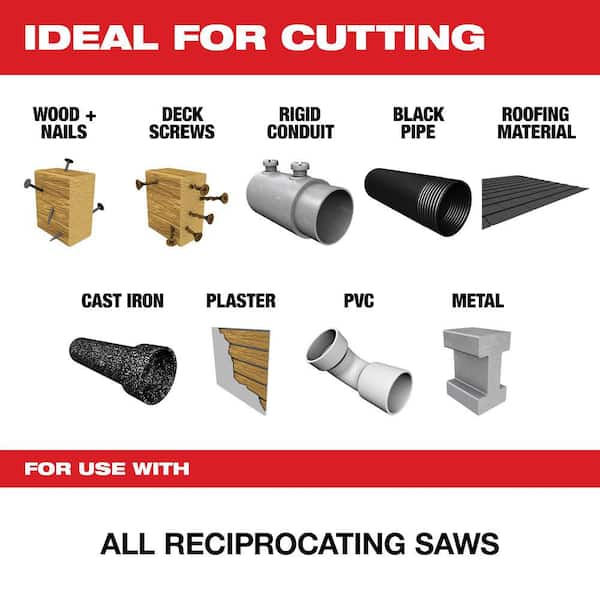 6 in. 6 Teeth Per Inch WRECKER Nitrus Carbide Teeth Multi-Material Cutting SAWZALL Reciprocating Saw Blade (5-Pack)
