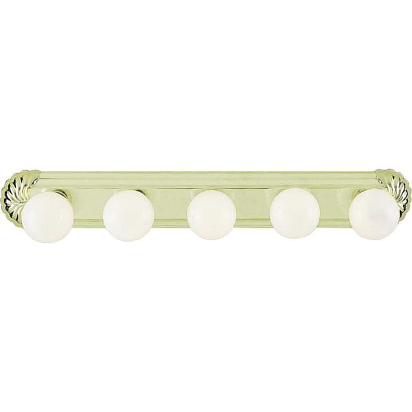 Volume Lighting 33 in. 5-Light Polished Brass Hollywood Vanity Light