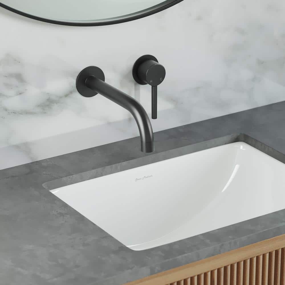 Ivy Matte Black Brass Single-Handle Wall-Mount Bathroom Faucet