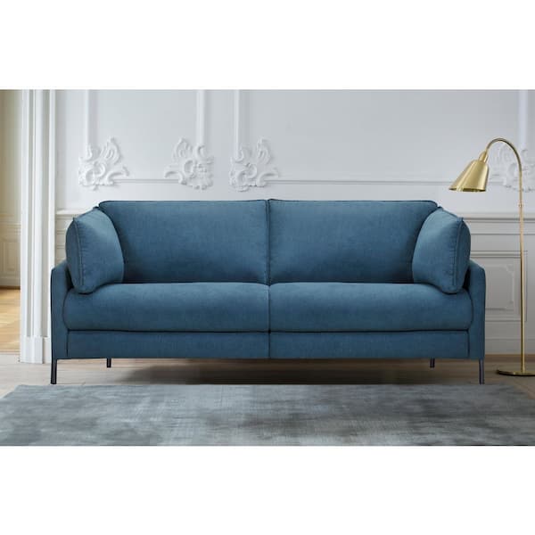 Armen Living Juliett 80 in. Modern Blue Fabric Power Reclining Sofa