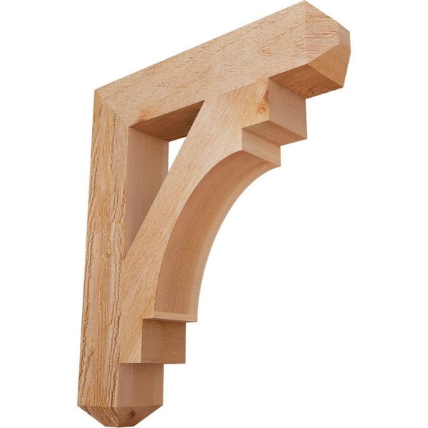 Ekena Millwork 4 in. x 24 in. x 20 in. Western Red Cedar Merced Craftsman Rough Sawn Bracket