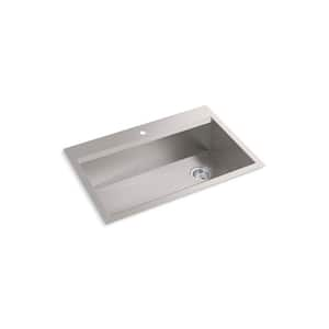 Lassen 33 in. Drop-in/Undermount Single Bowl Stainless Steel Kitchen Sink with Accessories