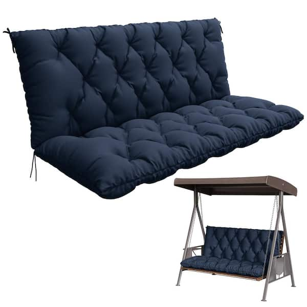 60 in. x 40 in. 2-3 Seater Patio Contoured Replacement Bench Cushion Outdoor Porch Swing Cushion Cushion Navy