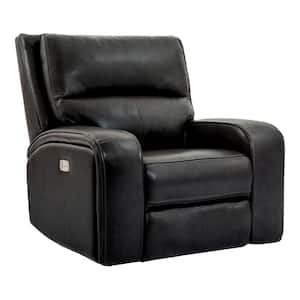 Donforto Charcoal Leather Power Recliner Chair