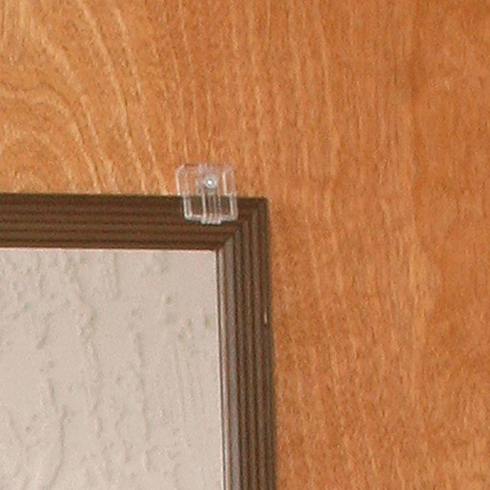 Unfinished Plastic Adjustable Wall Mount Mirror Clips Set