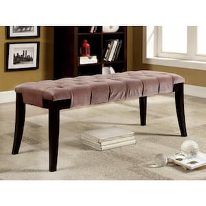 Toluca Brown Bench with Tufted Cushion (19 in. H X 47.5 in. W X 18 in. D)