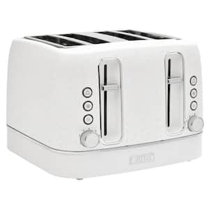 Starbeck 1600-Watt 4 Slice Toaster Wide Slot Bright White with Removable Crumb Tray, Variable Browning Control Settings