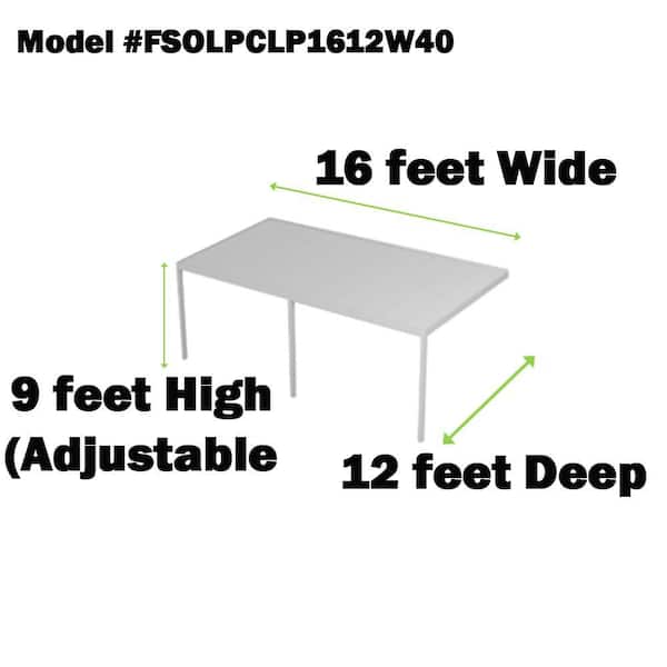 Contempra Aluminum 16 ft. x 12 ft. White Patio Cover with 3 in. Solid Insulated Roof Panels 40 lb. Snow Load 3 Posts