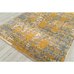 Scentasia Gold/Blue 5 ft. 1 in. x 7 ft. 6 in. Vintage Abstract Area Rug